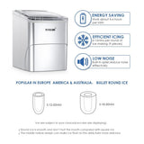 DS BD MAXKON Ice Maker Cube Machine 12KG Capacity Silver
