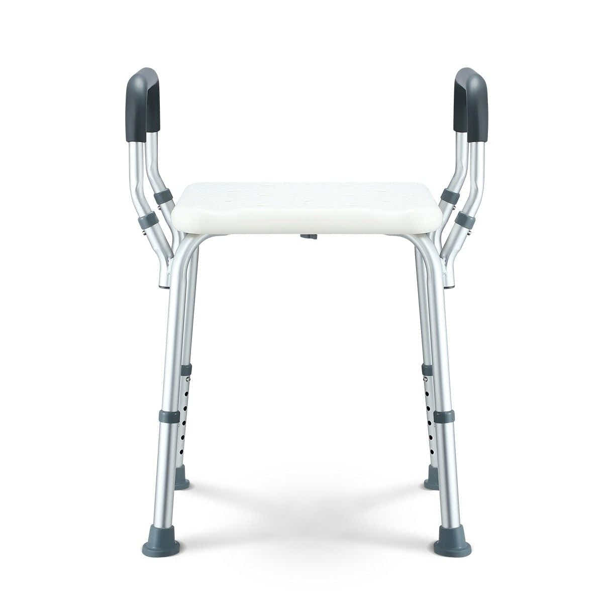 DS BD Adjustable Shower Chair Seat Bath Stool with Padded Armrests
