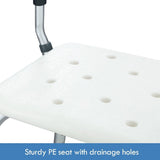 DS BD Adjustable Shower Chair Seat Bath Stool with Padded Armrests