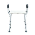 DS BD Adjustable Shower Chair Seat Bath Stool with Padded Armrests