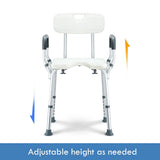DS BD Medical Shower Chair Bathtub Bath Seat Stool with Back and Armrests
