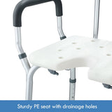 DS BD Medical Shower Chair Bathtub Bath Seat Stool with Back and Armrests