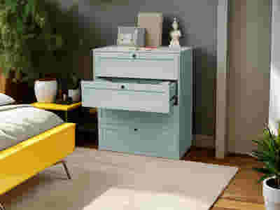 Lonna Steel 4-Drawer Tallboy - Mint