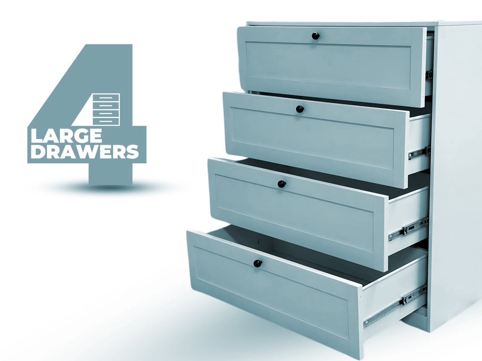 Lonna Steel 4-Drawer Tallboy - Mint