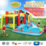 DS BD 8 In 1 Inflatable Water Park Slide Jumping Castle Soccer Goal with Cannon