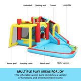 DS BD 8 In 1 Inflatable Water Park Slide Jumping Castle Soccer Goal with Cannon