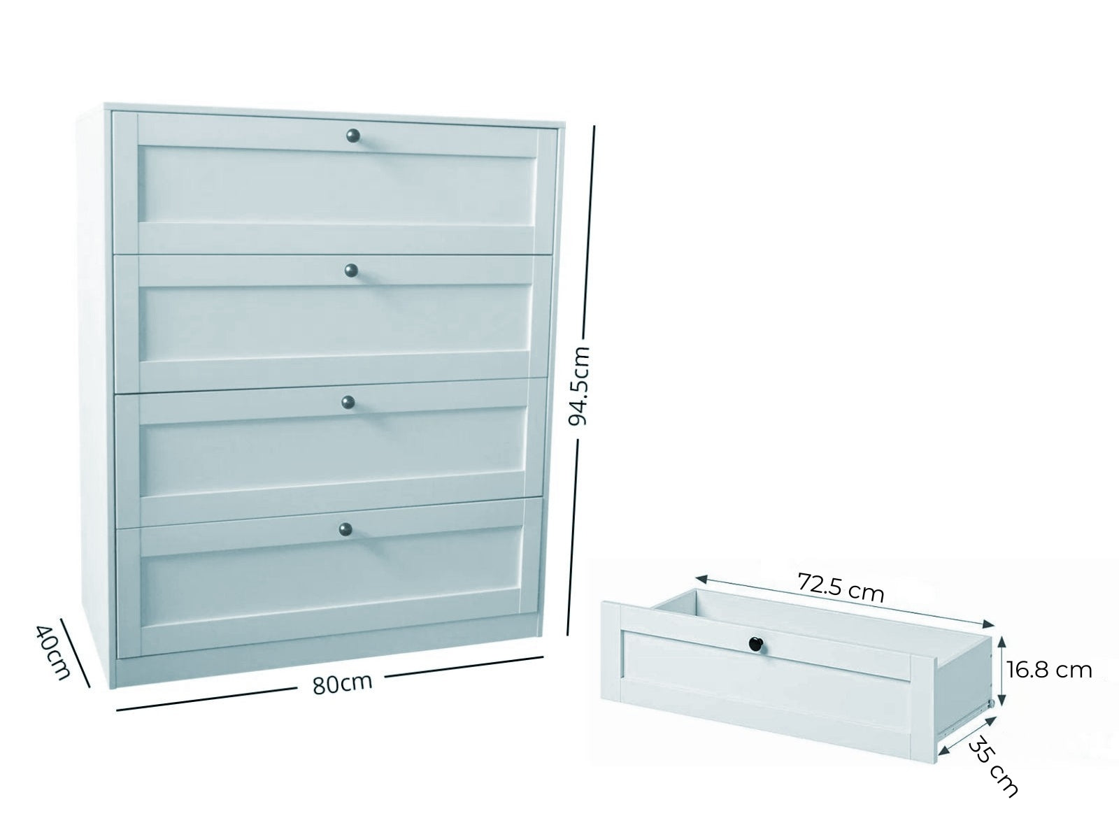 Lonna Steel 4-Drawer Tallboy - Mint