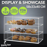 DS BD Acrylic Bakery Cake Display Cabinet Donuts Pastries 3Tier Large 5mm Thick
