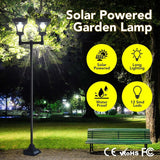 DS BD Deluxe Outdoor Solar Lights Garden Lamp Post with Double