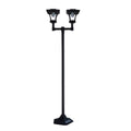 DS BD Deluxe Outdoor Solar Lights Garden Lamp Post with Double