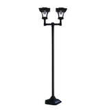 DS BD Deluxe Outdoor Solar Lights Garden Lamp Post with Double