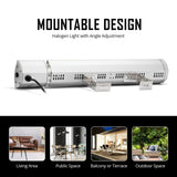 DS BD Maxkon 2000W Electric Outdoor Halogen Infrared Patio Heater Radiant