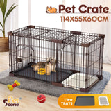 DS BD Dog Cage Cat Crate Doggy Kennel Puppy Playpen Enclosure House Toilet Tray