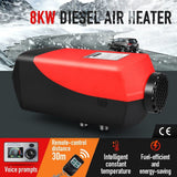 DS BD 12V 8KW Diesel Air Heater Kit RV Vehicle LCD Remote Control Black and Red