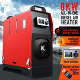 DS BD 12V Diesel Air Heater All in One 8KW with LCD Remote Control Black and Red