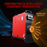 DS BD 12V Diesel Air Heater All in One 8KW with LCD Remote Control Black and Red