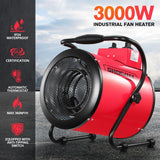 DS BD 2-in-1 3000W Portable Electric Industrial Fan Heater Free Standing SAA Red
