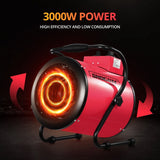 DS BD 2-in-1 3000W Portable Electric Industrial Fan Heater Free Standing SAA Red