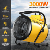 DS BD 2-in-1 3000W Electric Industrial Fan Heater Free Standing SAA Yellow