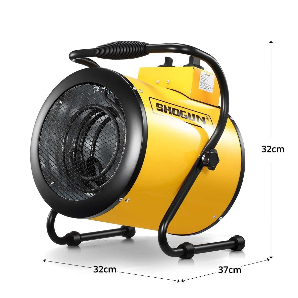 DS BD 2-in-1 3000W Electric Industrial Fan Heater Free Standing SAA Yellow