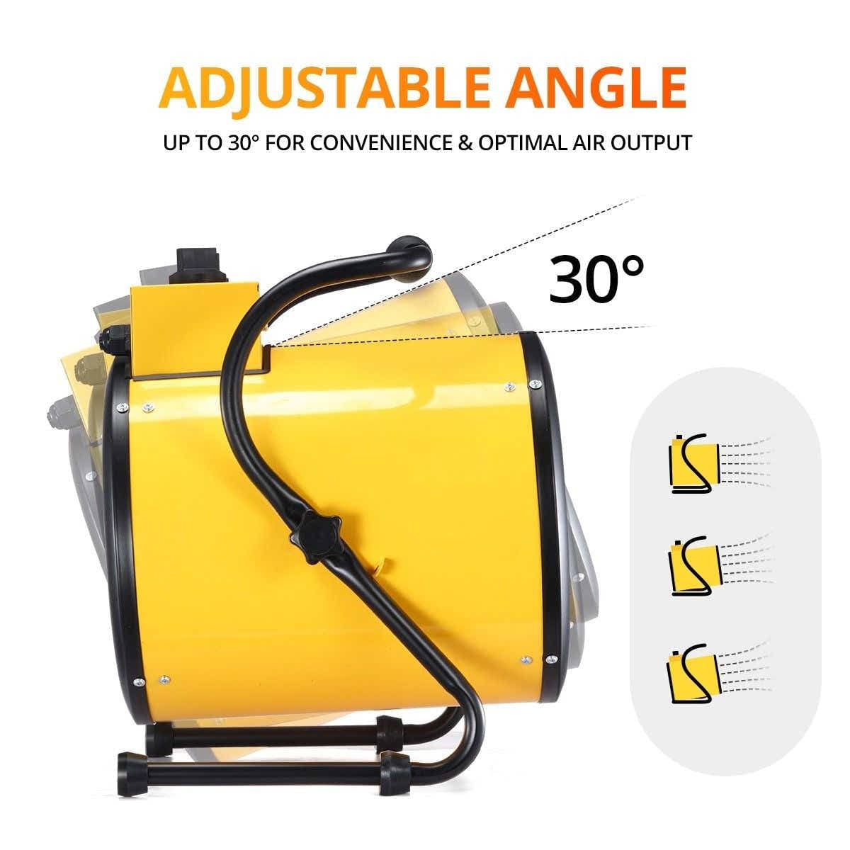 DS BD 2-in-1 3000W Electric Industrial Fan Heater Free Standing SAA Yellow