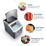 DS BD Maxkon 17KG Portable Commercial Ice Maker Stainless Steel Freezer Black