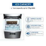 DS BD Maxkon 17KG Portable Commercial Ice Maker Stainless Steel Freezer Black