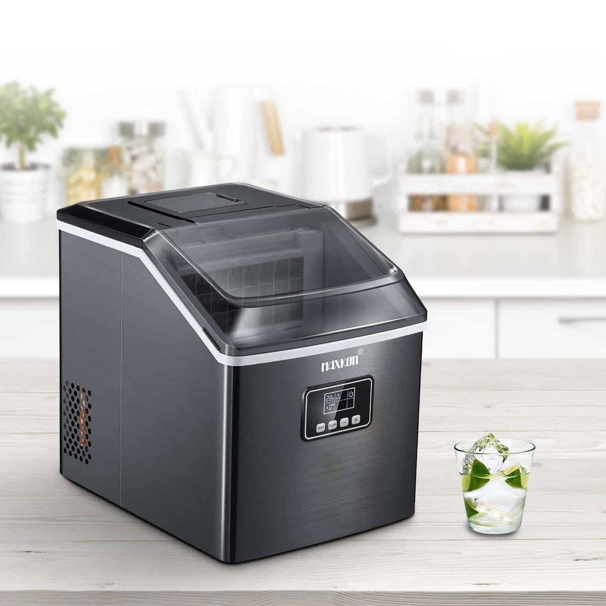 DS BD Maxkon 17KG Portable Commercial Ice Maker Stainless Steel Freezer Black