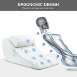 DS BD Luxdream 2 Pcs Foam Bed Wedge Pillow and with Breathable Bamboo Cover