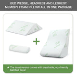 DS BD Luxdream 3 Pcs Foam Bed Wedge Pillow Leg Elevation Breathable Cover