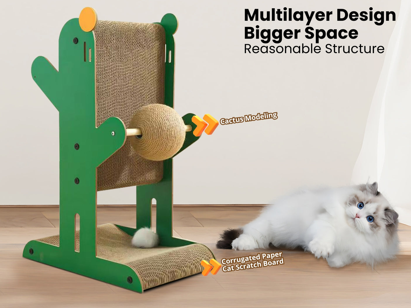 Cat Scratching Post Green