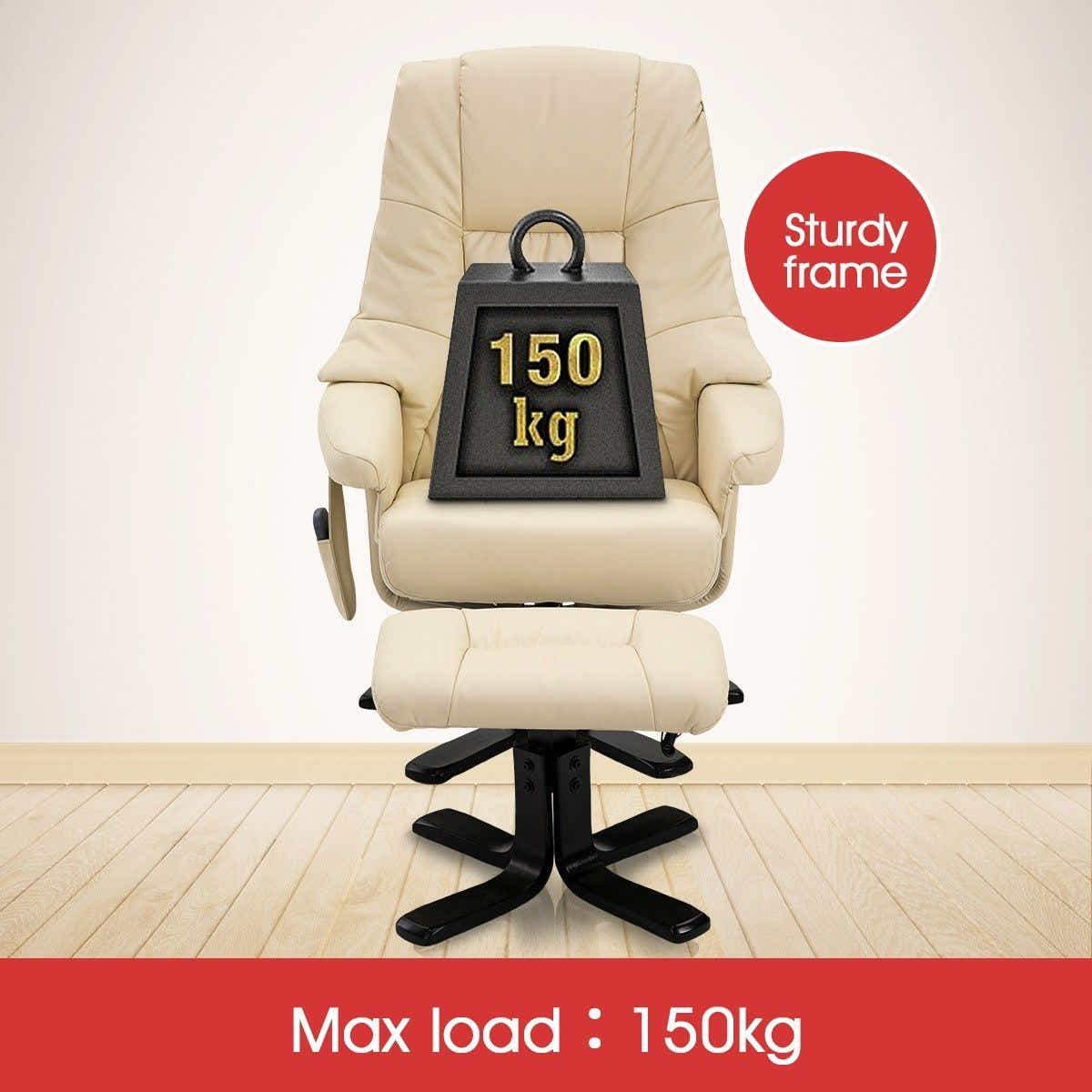 DS BD Full Body Massage Recliner Chair 8 Point Heated Office Beige