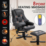 DS BD Full Body Massage Recliner Chair 8-Point Heated Office Black