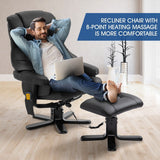 DS BD Full Body Massage Recliner Chair 8-Point Heated Office Black