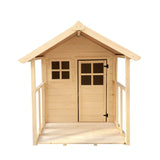 DS BD Wooden Cubby House for Kids Outdoor Playhouse with Flooring