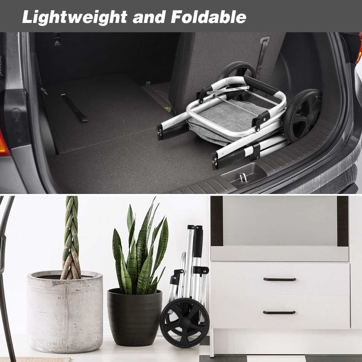 DS BD Shopping Cart Foldable Waterproof Aluminium Storage Market Granny Grey