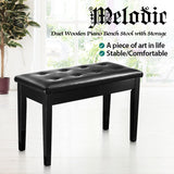 DS BD Melodic Wood Duet Piano Bench Keyboard Stool Seat with Storage