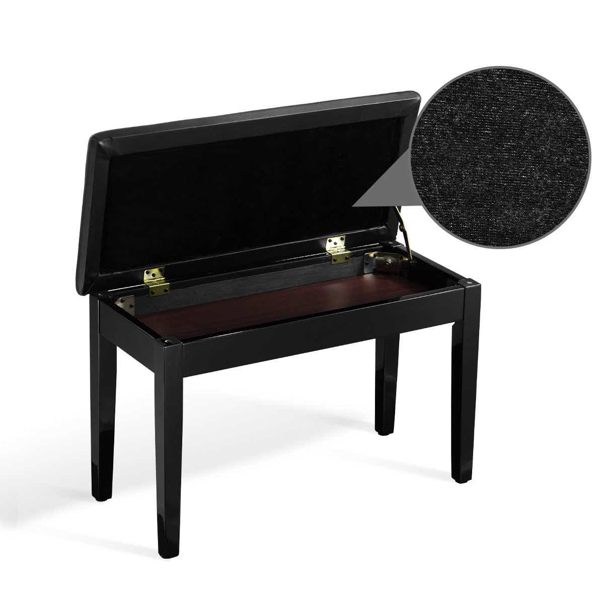 DS BD Melodic Wood Duet Piano Bench Keyboard Stool Seat with Storage