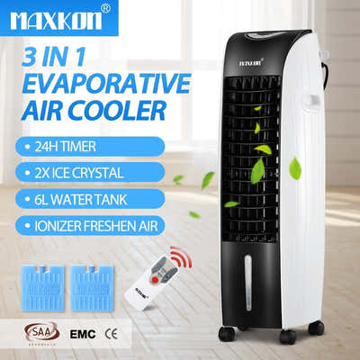 DS BD Maxkon 3 In 1 Portable Evaporative Air Cooler Purifier Remote Humidifier