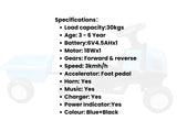 Ride On Car Tractor With Trailer New HLD T7 Blue
