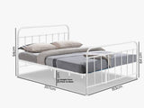 Darcy Metal Bed Frame White - Queen