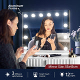 DS BD Makeup Mirror 12 LED Lights Vanity Adjustable Brightness Maxkon Hollywood