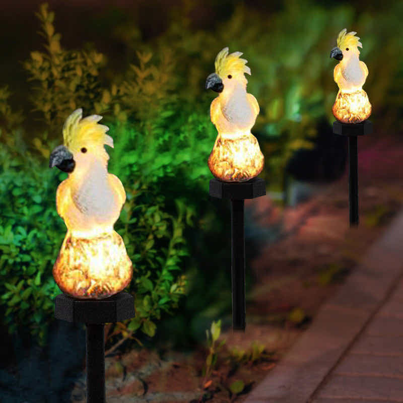 DS BS Outdoor Garden Parrot Bird Solar LED Decor Light-Yellow