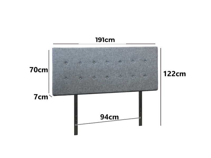 DS Freddy Linen Headboard Bluish Grey - Super King