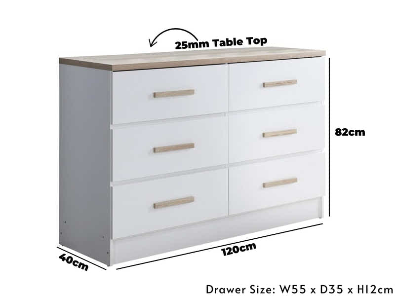 Orewa 6-Drawer Lowboy
