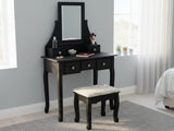 Dressing Table with Stool Black - 74.5 cm