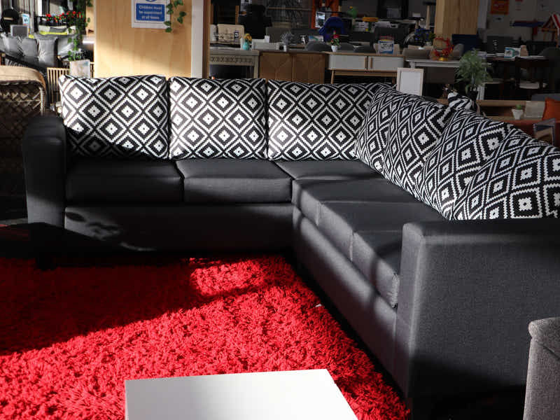 DS NZ Made Ezra Corner Sofa with Aztec Cushions