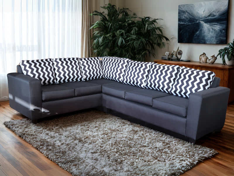 DS NZ Made Ezra Corner Sofa with Zig Zag Cushions