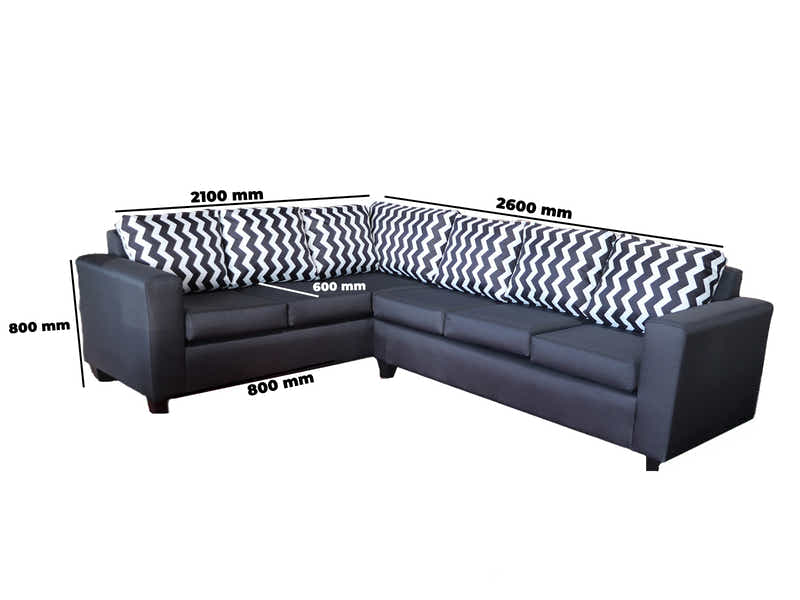 DS NZ Made Ezra Corner Sofa with Zig Zag Cushions