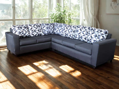 DS NZ Made Ezra Corner Sofa with Geometric Cushions